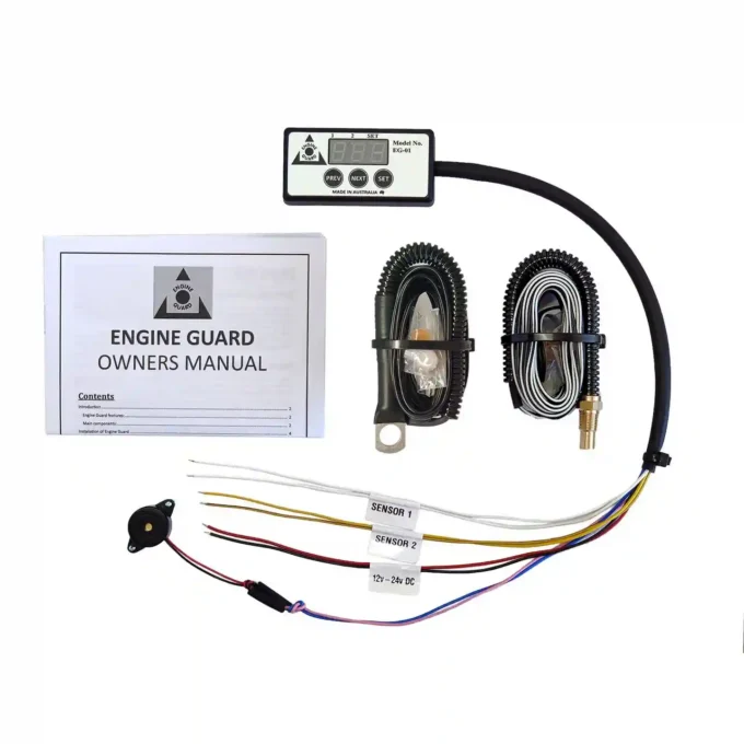 Contents of Engine Guard EGO1-6 Single Temperature Sensor and Screw in temperature sensor kit